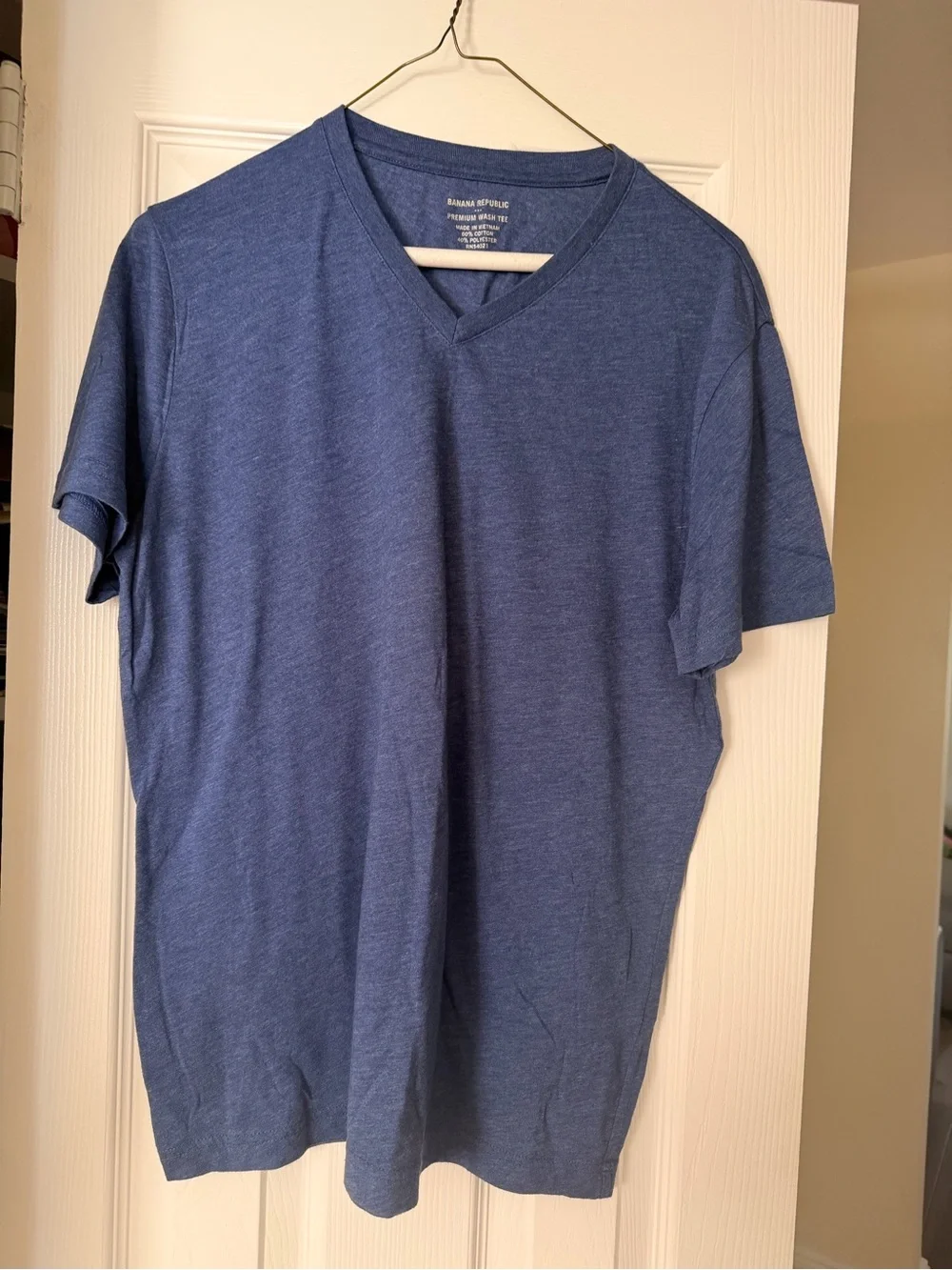 Banana Republic Heather Navy V-Neck Short Sleeve Tee